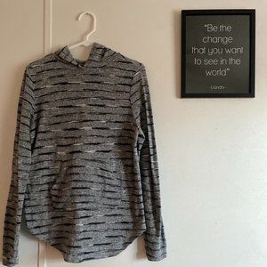 Black, Gray, & White Hooded Long Sleeve